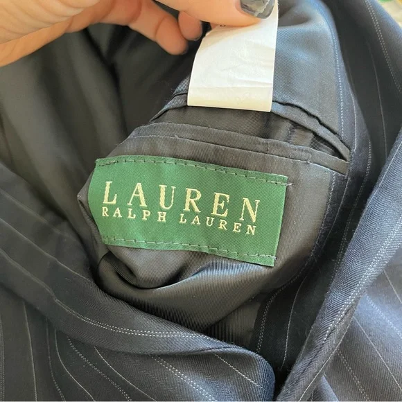 Lauren Ralph Lauren Men’s Wool Navy Striped Jacket Blazer 42L - Picture 5 of 6